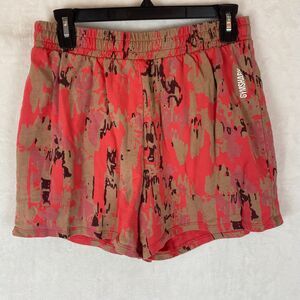Women's Gym Shark Pink Tan Camo Shorts Medium Activewear Running Walking Yoga